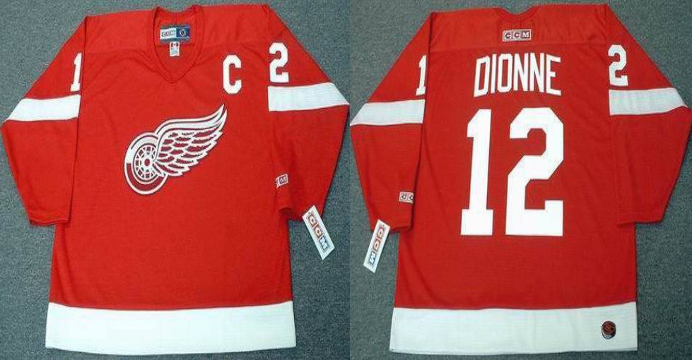 2019 Men Detroit Red Wings #12 Dionne Red CCM NHL jerseys
